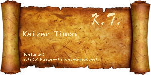 Kaizer Timon névjegykártya
